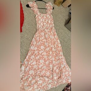 Blu Pepper Coral Floral Maxi Dress